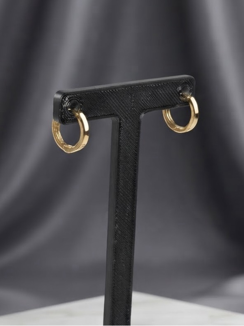 Small Gold Plated Huggie Hoop Earrings - Picture 4 of 4